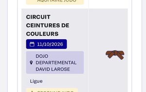 CIRCUIT CEINTURES DE COULEURS