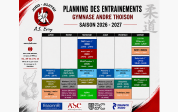 Planning, entraînement André Thoison saison 2026/2027