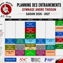 Planning, entraînement André Thoison saison 2026/2027